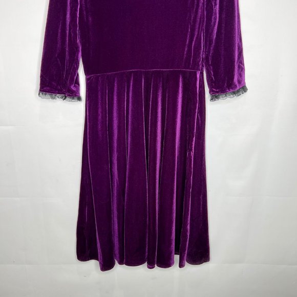 NWT iLover Dress sz Lg Purple Velvet Gothic Vintage Look Fit & Flare - Picture 6 of 10